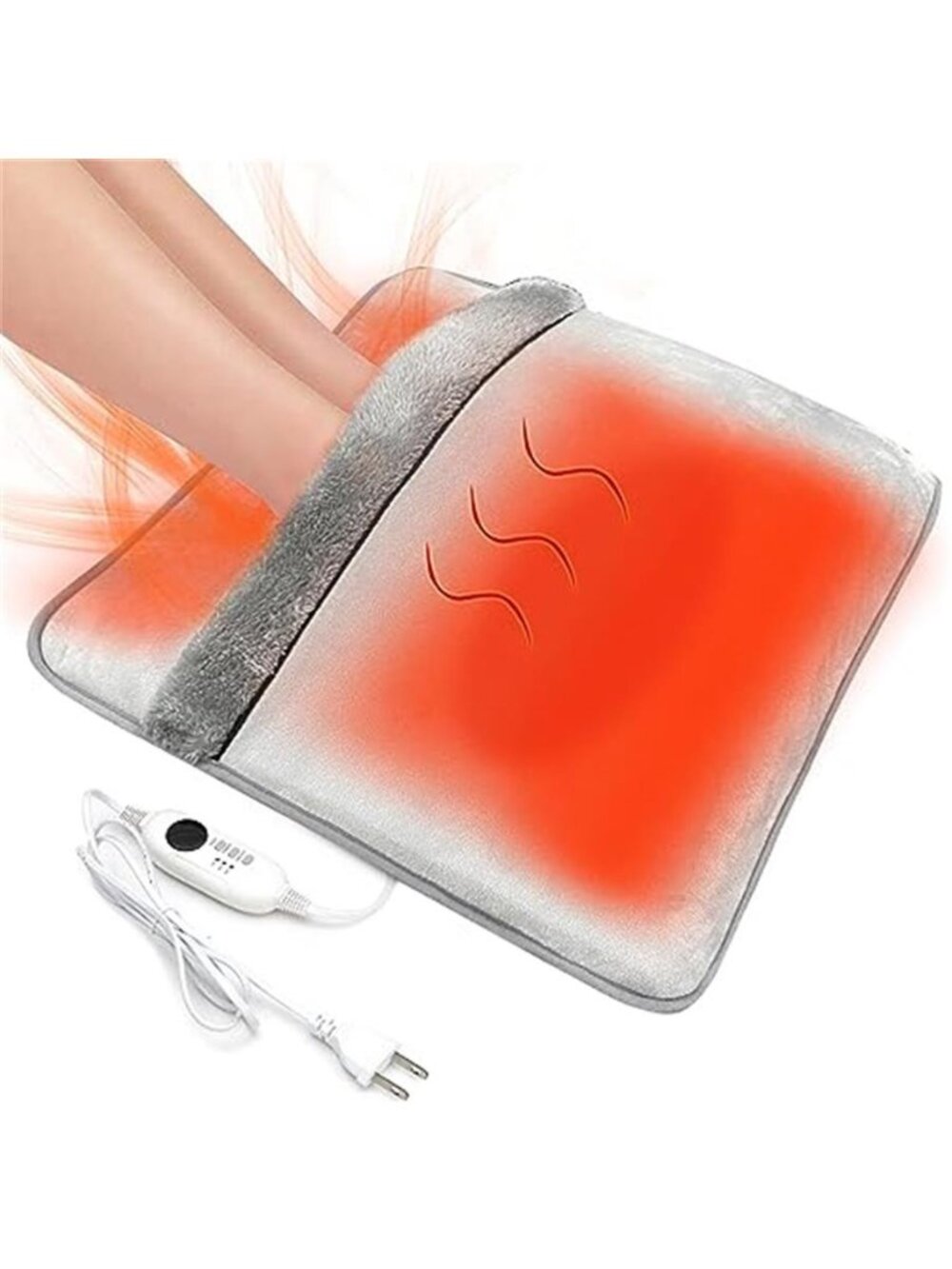 Electric Foot Warmer Heated Feet Pad Under Desk Bed Timer Washable Non Slip